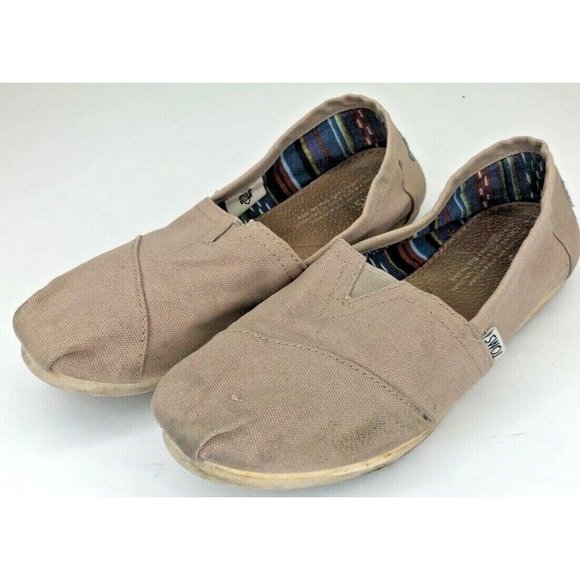 Women's Tan Classic Toms Size 7 With Patterned Inside - Picture 2 of 7